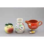 Poole Pottery Vase, Carltonware ' Brown & Poulson ' Walking Jug and a Tony Raymond Apple Sauce Jar