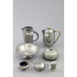 Various Liberty's & Co Tudric Pewter Items including Tankard with stylised pattern, Coffee Pot,