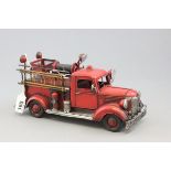 Tin plate model of a vintage style American Fire Truck