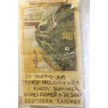 Railwayana  : Southern Railway Poster, folded