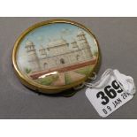 Oval Miniature Painting on Ivory depicting an Indian Palace