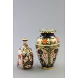 Two Royal Crown Derby Imari Pattern Vases