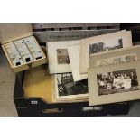 Group of Victorian Photographs including Football plus Group of 35mm Slides