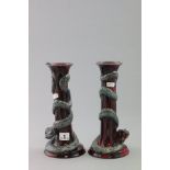 Pair of Boxed Royal Doulton Archives Candlesticks - Panya Snake BA23 and Puning Snake BA24, both