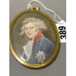 19th century Oval Miniature Portrait of George III, signed ' Hopford ' ?