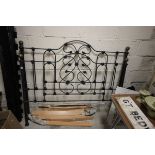 Contemporary Wrought Iron & Brass Double Bedstead, 4'6"