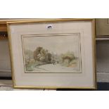 Watercolour over Pencil by Evgene Claveau (1835 - 1890) 'On route to Paris' see label verso