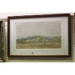 Early 20th century Framed and Glazed Watercolour Waterloo ' The Green Jackets Advance ', 29cms x