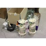 Mixed Lot comprising Seventeen Glass Salts plus Two Glass Jars, Cannington Shaw & Co Glass Sweet