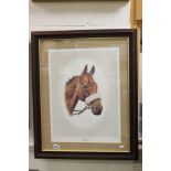 Framed and Glazed Neil Cawthorne Print of Red Rum and signed by Trainer D McCain plus Framed and