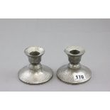 Pair of Liberty's & Co Tudric Hammered Pewter Desk Candlesticks stamped ' Made in England Tudric