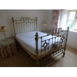 Victorian Style Brass Double Bedstead, 4'6"