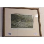 Framed and Glazed Coloured Print of an English Partridge signed in pencil Archibald Thorburn