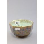 Small Wedgwood Lustre Octagonal Bowl decorated with butterflies marked Z4830