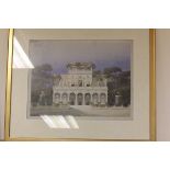 Two Large Framed and Glazed Prints - French Bird House and Chateau