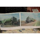 Two Unframed Maurice Gardner Steam Locomotive Prints ' Memories of an Open Day ' with 23 signatories