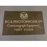 Vintage Bronze Plaque ' RCA Photophone Ltd '