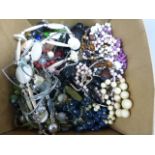 Box of mixed costume jewellery mainly necklaces