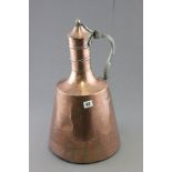 Middle Eastern Copper Urn with Hinged Lid and Brass Handle and Finial