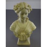 Resin bust of a classical maiden