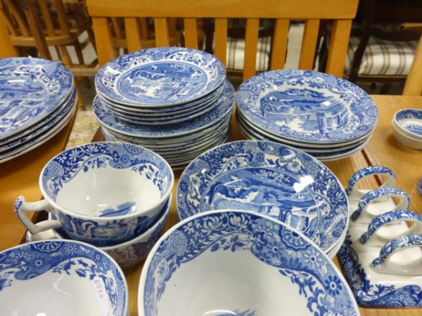 Large group of Copeland Spode Italian teaware, various ages including teapot, jug, bowl, cups and - Image 5 of 7