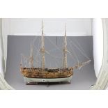 Scratch built model of the sailing ship 'The Endeavour'