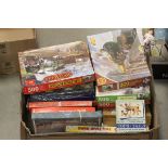 Approximately 24 vintage jigsaw puzzles & games including Galt Alphabet Plaques, Piatnik & Sons Tops