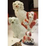 Four Antique Stafffordshire Dogs