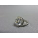 Silver & CZ set dress ring