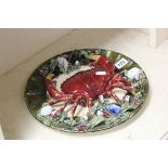 Palissy Majolica crab and sea shell plate