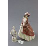 Royal Doulton figure The Paisley Shawl HN1392 and a Continental figure