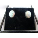 Pair of Silver & Opal stud earrings