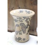 Hjorth Bornhams Danish ceramic vase with owl decoration