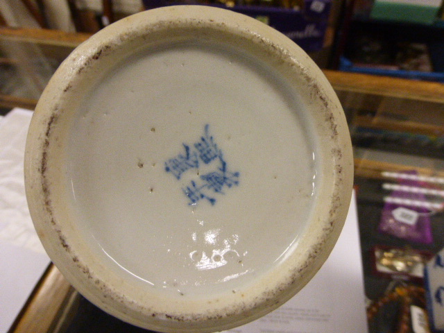 Chinese blue & white slender jar & lid together with two square vases and a pair of Chinese blue & - Image 6 of 6