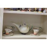 Franz Ceramic 'Dragonfly' tea service including teapot plus four cups & saucers