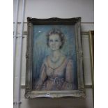 Mollie Forestter Walker gilt framed pastel portrait of Women 49cm x 76cm