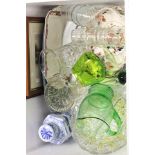 Mixed lot of ceramic & glass including retro rye pottery dish, limogue butterfly dish plus a pair of