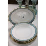 Six Royal Crown Derby 'Fifth Avenue' dinner plates