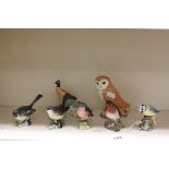 Six Beswick birds including owl and a pheasant ashtray