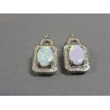 Pair of Silver and Opalite earrings