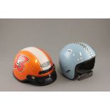 Two vintage Motorcycle helmets including MRC Cycles