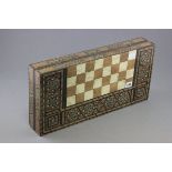 Vintage backgammon & chess inlaid games box