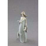 Lladro figure of a girl with pearl necklace