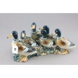 Spanish ceramic group of six ducks