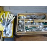 Good Quantity of Silver Plated Cutlery plus Georgian Silver Serving Spoon and a Cased Mappin &