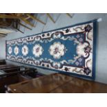 Blue and Cream 'Chinese Garden' Runner