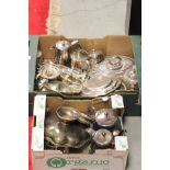 Two Trays of Mixed Silver Plated Items