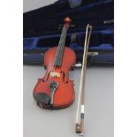 Child's Half Size Violin and Bow in Canvas Case