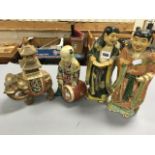Three Chinese Pottery Figures plus an Elephant