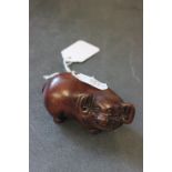 Chinese Wooden Carved Pig